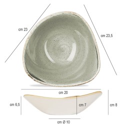 Bowl triangolare churchill stonecast peppercorn grey Churchill Porcellana  in Linee