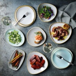 Bowl triangolare churchill stonecast barley white Churchill Porcellana  in Linee