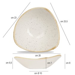 Bowl triangolare churchill stonecast barley white Churchill Porcellana  in Linee