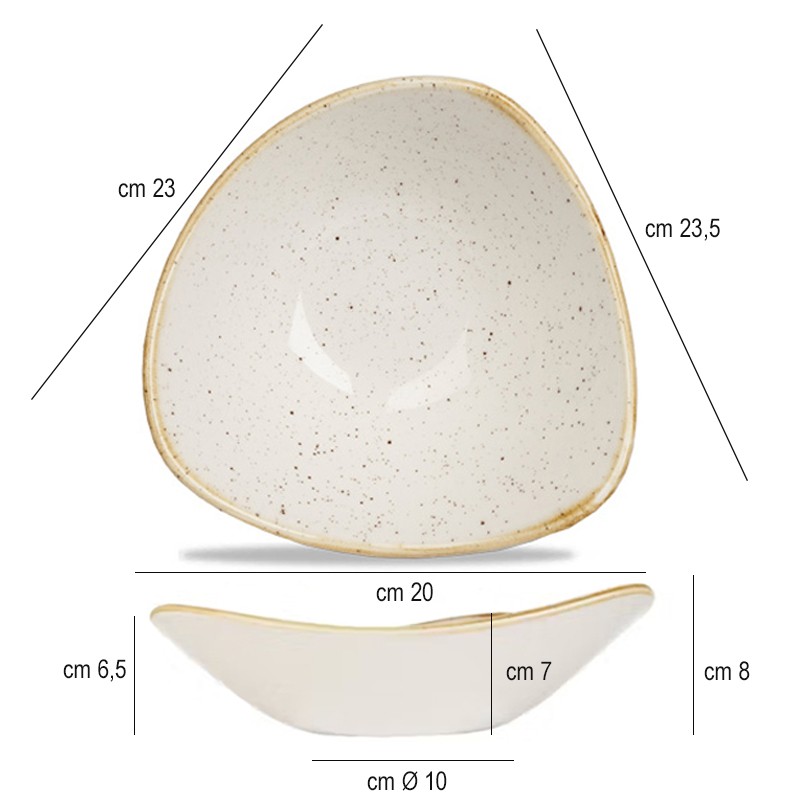 Bowl triangolare churchill stonecast barley white Churchill Porcellana  in Linee