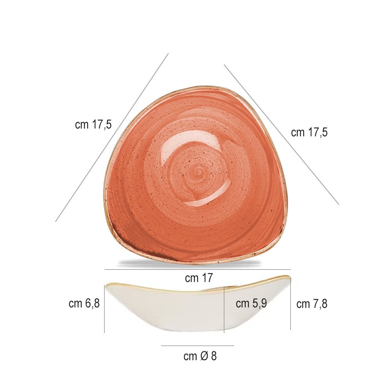 Bowl triangolare churchill stonecast spiced orange Churchill Porcellana  in Ciotole in porcellana