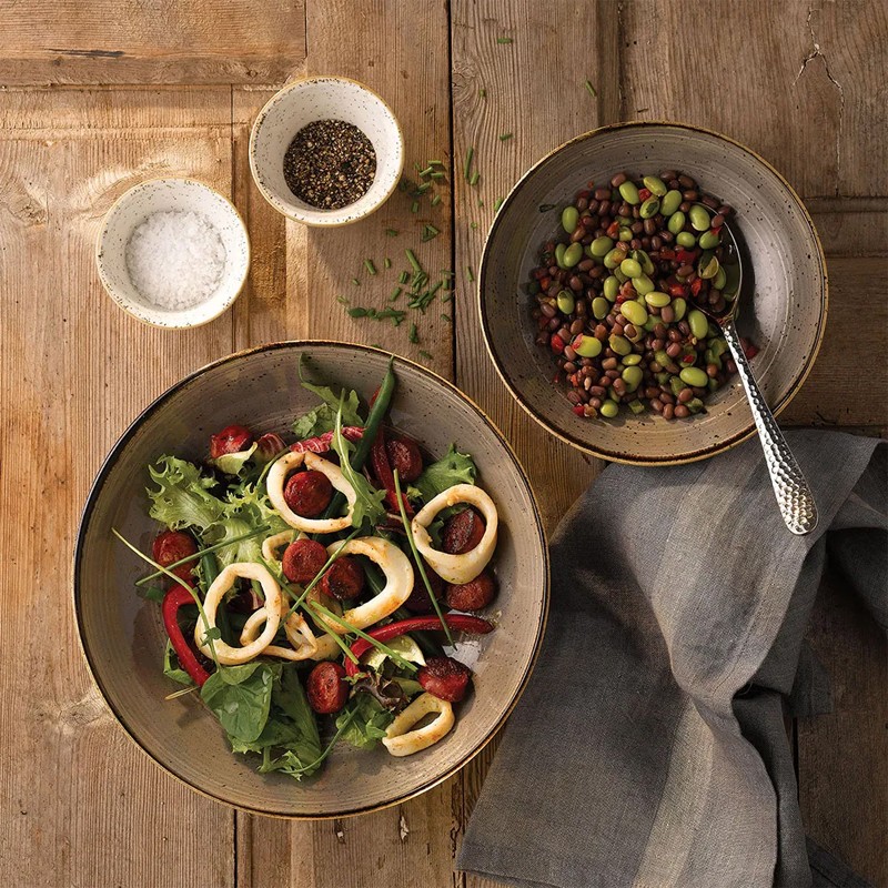 Churchill stonecast peppercorn grey coppetta tonda Churchill Porcellana  in Linee