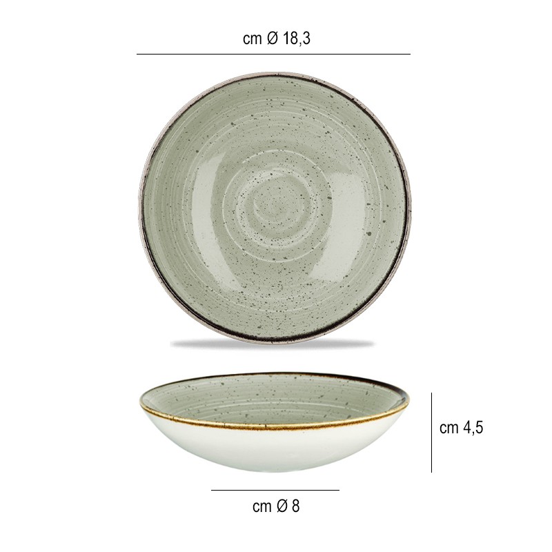 Churchill stonecast peppercorn grey coppetta tonda Churchill Porcellana  in Linee