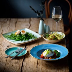 Churchill pasta bowl stonecast cornflower blue Churchill Porcellana  in Linee