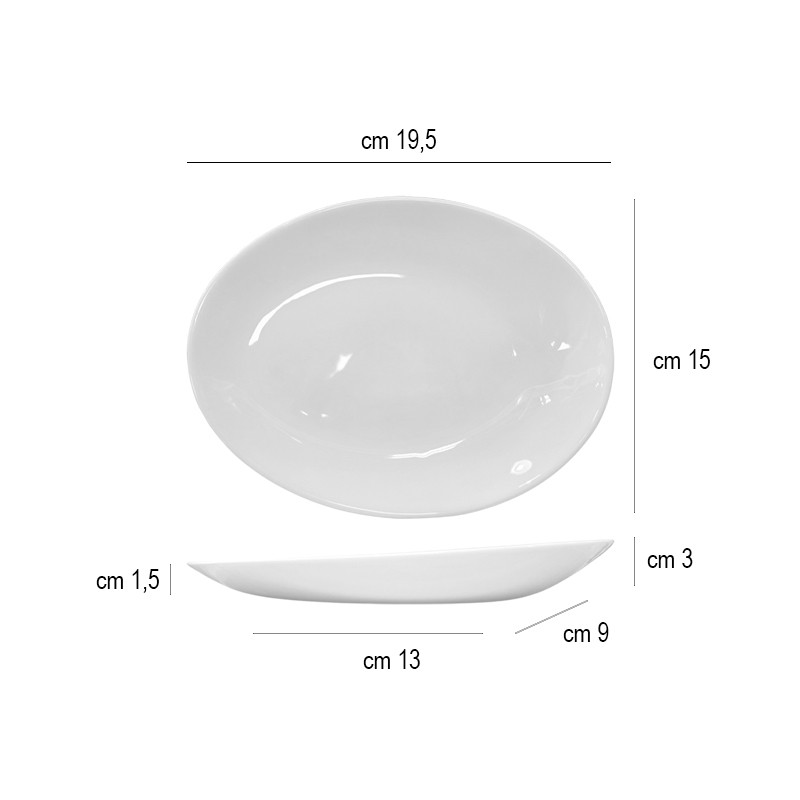 Piatto ovale inclinato churchill profile Churchill Porcellana  in Linee