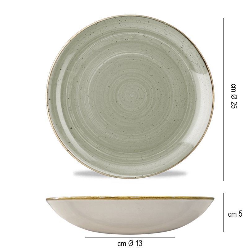 Piatto fondo churchill stonecast peppercorn grey Churchill Porcellana  in Linee