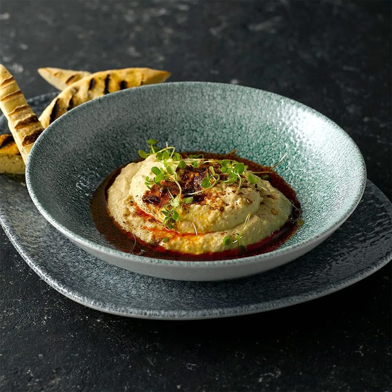 Piatto fondo churchill studio prints raku jade green Churchill Porcellana  in Linee