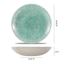 Piatto fondo churchill studio prints raku jade green Churchill Porcellana  in Linee