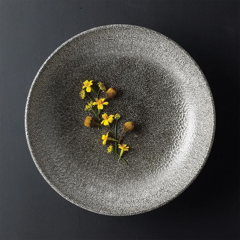 Churchill studio prints raku quartz black Churchill Porcellana  in Linee