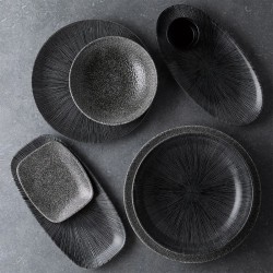 Churchill studio prints raku quartz black Churchill Porcellana  in Linee
