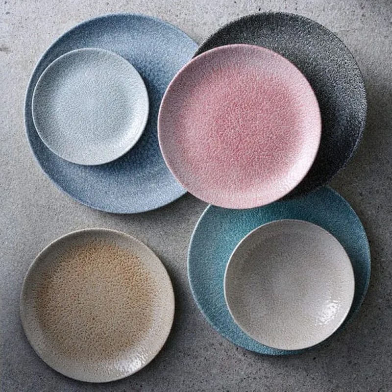 Piatto fondo churchill studio prints raku topaz blue Churchill Porcellana  in Linee