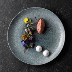 Piatto fondo churchill studio prints raku topaz blue Churchill Porcellana  in Linee