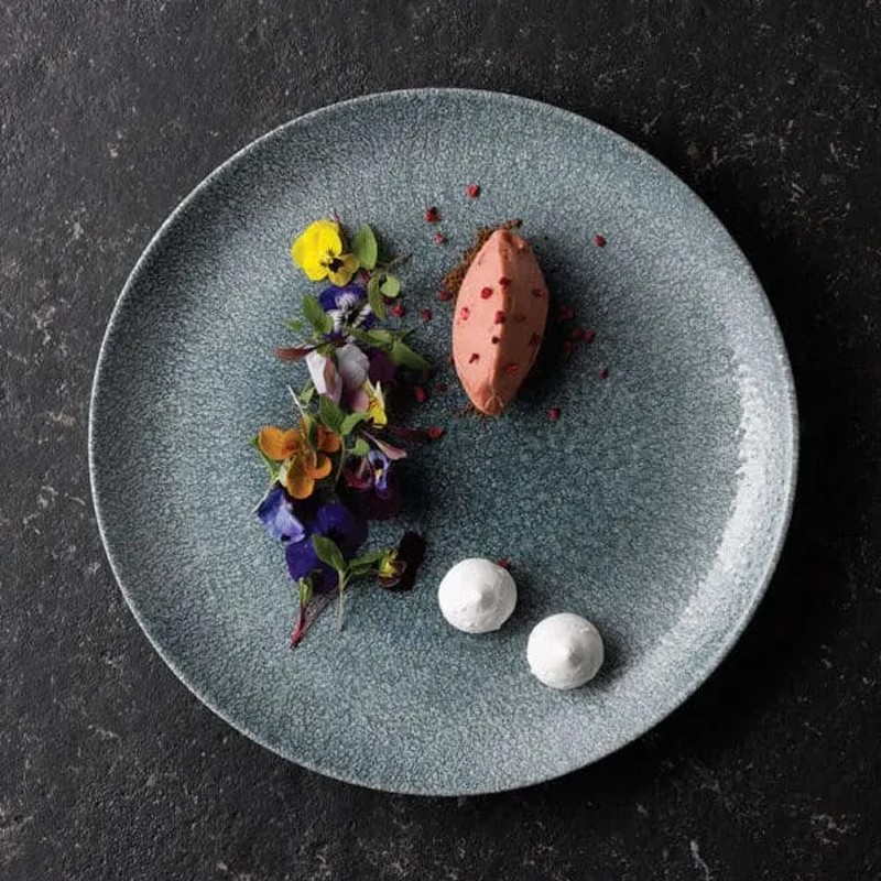 Piatto fondo churchill studio prints raku topaz blue Churchill Porcellana  in Linee