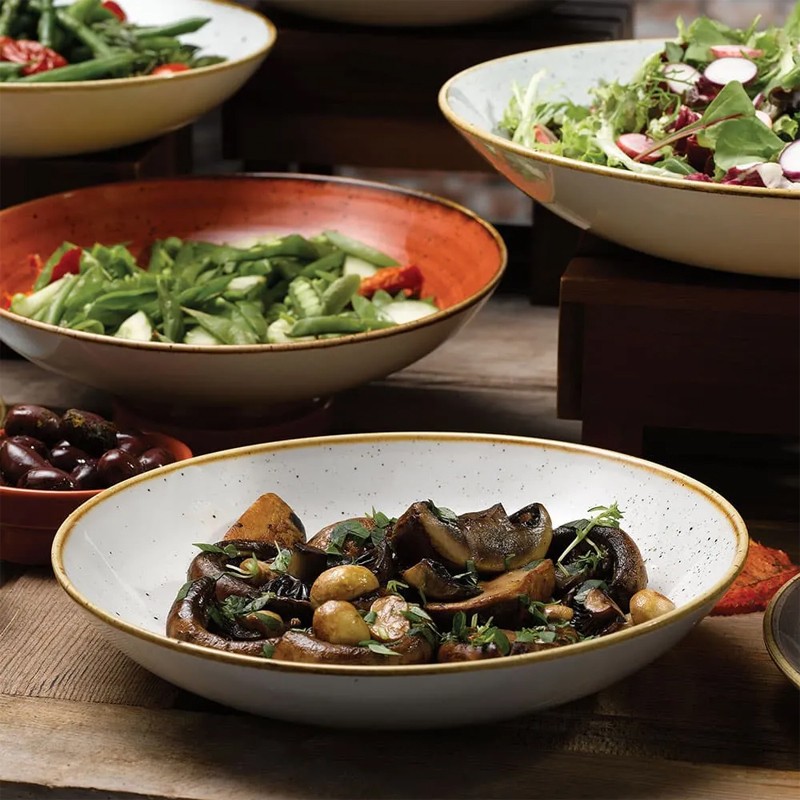 Piatto fondo churchill stonecast spiced orange Churchill Porcellana  in Linee