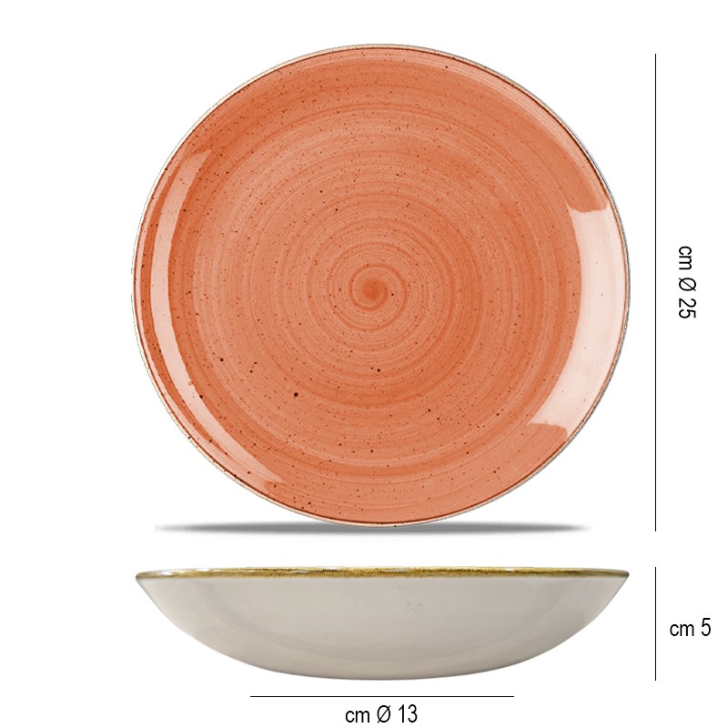 Piatto fondo churchill stonecast spiced orange Churchill Porcellana  in Linee