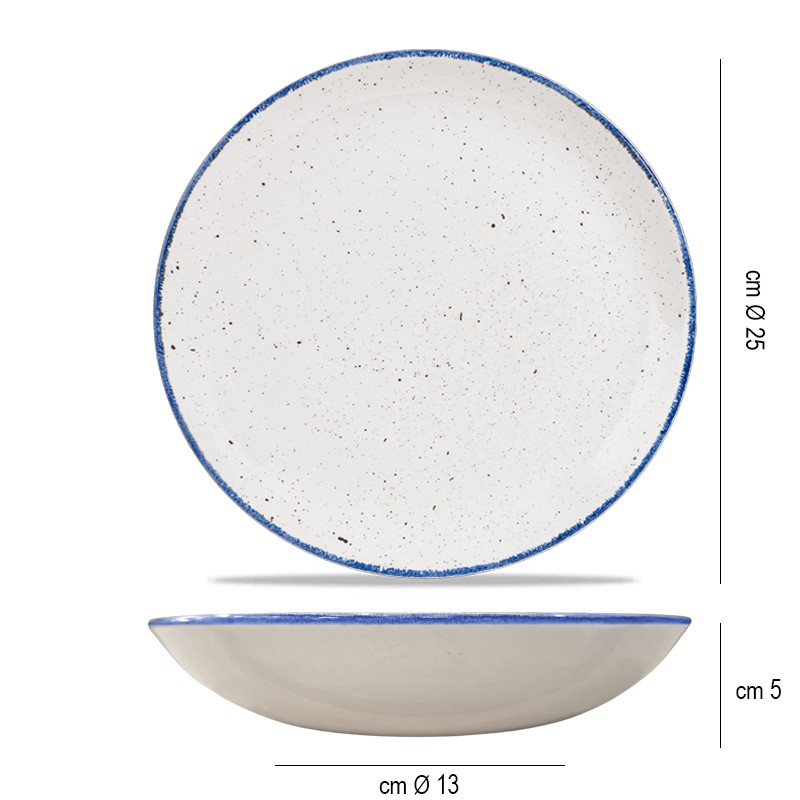 Piatto fondo churchill stonecast hints indigo blue Churchill Porcellana  in Linee