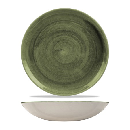 Piatto fondo churchill stonecast patina burnished green | Rausa srl
