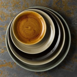 Piatto fondo churchill stonecast patina burnished green Churchill Porcellana  in Linee