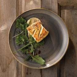 Piatto dessert churchill stonecast peppercorn grey Churchill Porcellana  in Linee