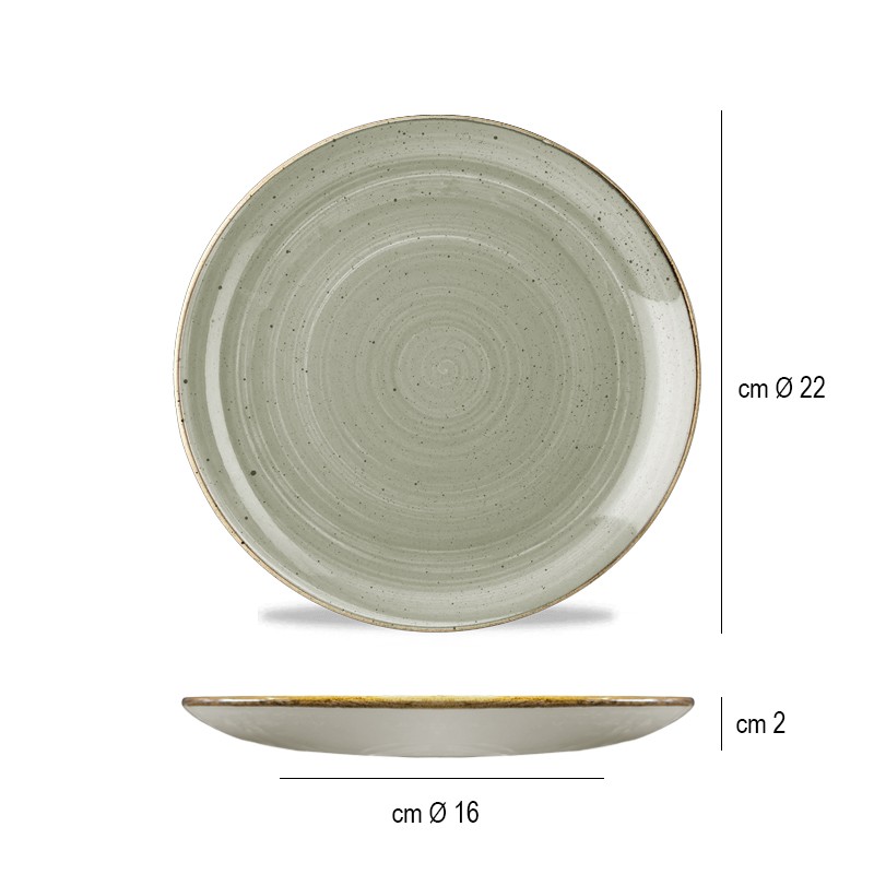 Piatto dessert churchill stonecast peppercorn grey Churchill Porcellana  in Linee