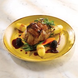 Piatto dessert churchill stonecast mustard seed yellow Churchill Porcellana  in Linee