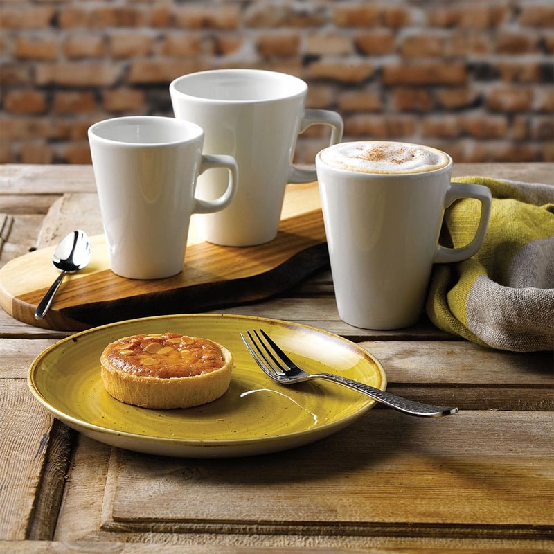 Piatto dessert churchill stonecast mustard seed yellow Churchill Porcellana  in Linee