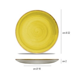 Piatto dessert churchill stonecast mustard seed yellow Churchill Porcellana  in Linee