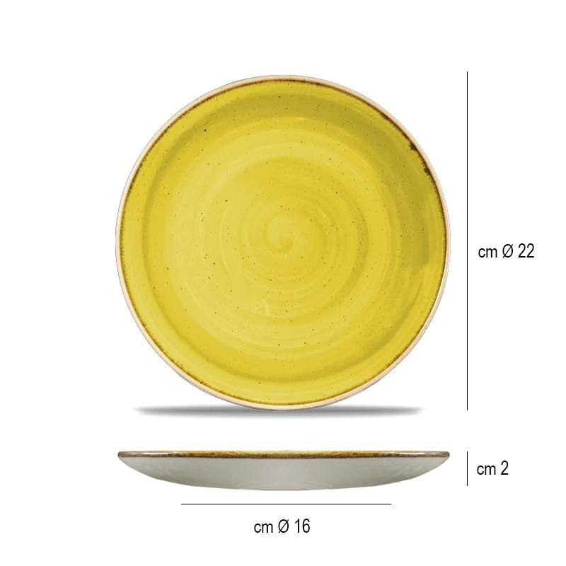 Piatto dessert churchill stonecast mustard seed yellow Churchill Porcellana  in Linee