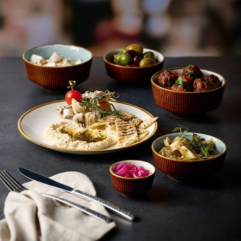 Piatto dessert churchill stonecast barley white Churchill Porcellana  in Linee