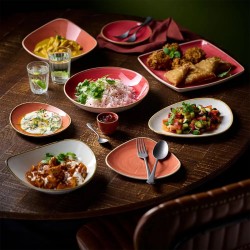 Piatto dessert churchill stonecast barley white Churchill Porcellana  in Linee