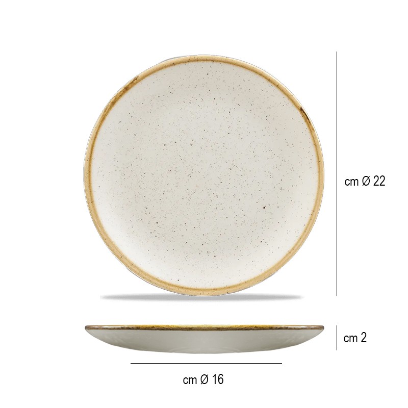 Piatto dessert churchill stonecast barley white Churchill Porcellana  in Linee