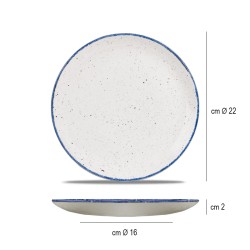 Piatto dessert churchill stonecast hints indigo Churchill Porcellana  in Linee