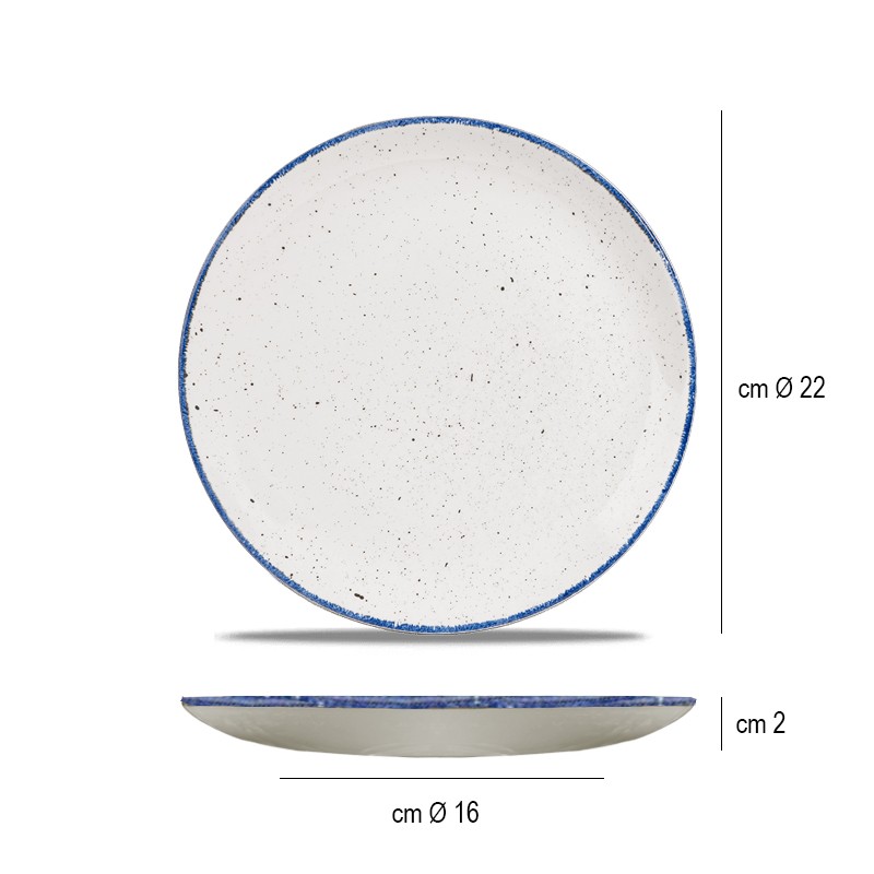 Piatto dessert churchill stonecast hints indigo Churchill Porcellana  in Linee