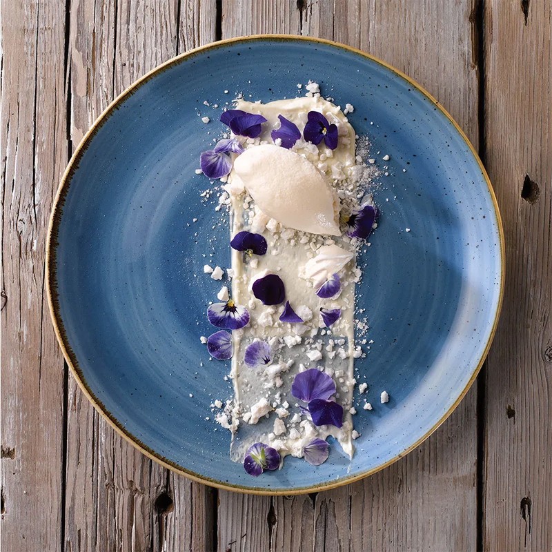 Piatto dessert churchill stonecast cornflower blue Churchill Porcellana  in Linee
