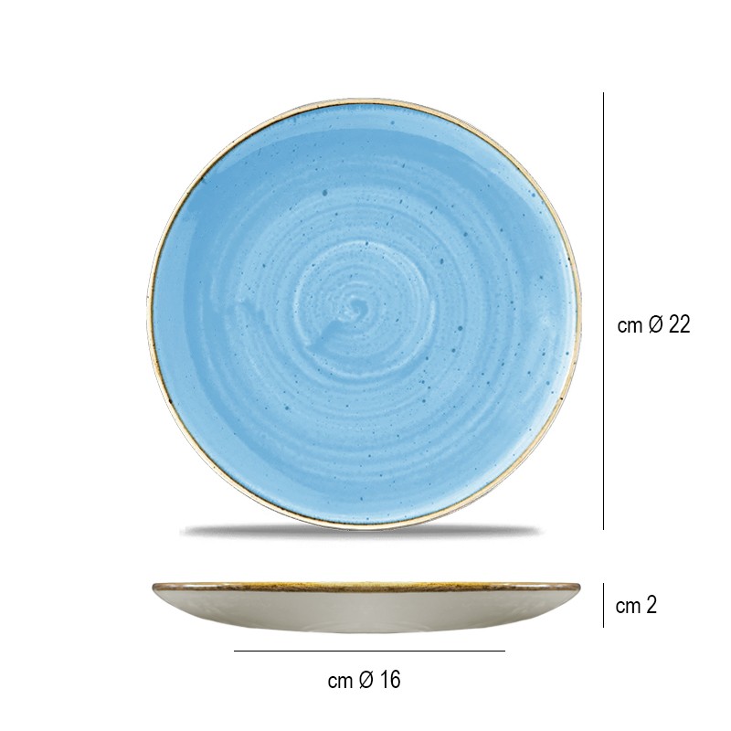Piatto dessert churchill stonecast cornflower blue Churchill Porcellana  in Linee