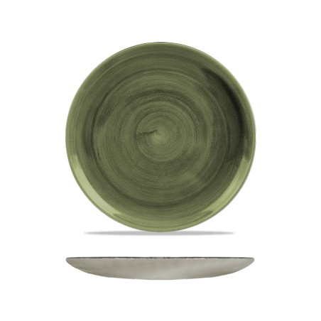 piatto dessert churchill stonecast patina burnished green | rausa srl