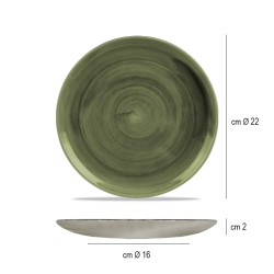 Piatto dessert churchill stonecast patina burnished green Churchill Porcellana  in Linee