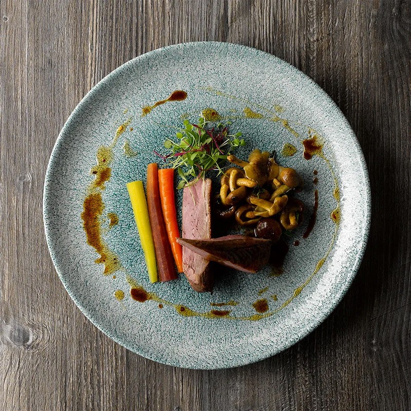 Piatto dessert churchill studio prints raku jade green Churchill Porcellana  in Linee