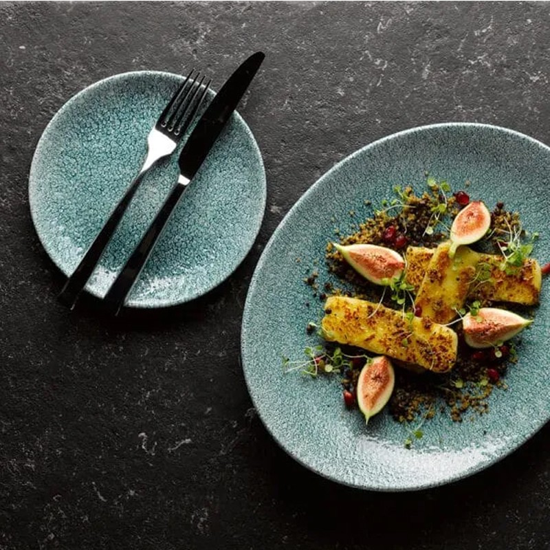 Piatto dessert churchill studio prints raku jade green Churchill Porcellana  in Linee