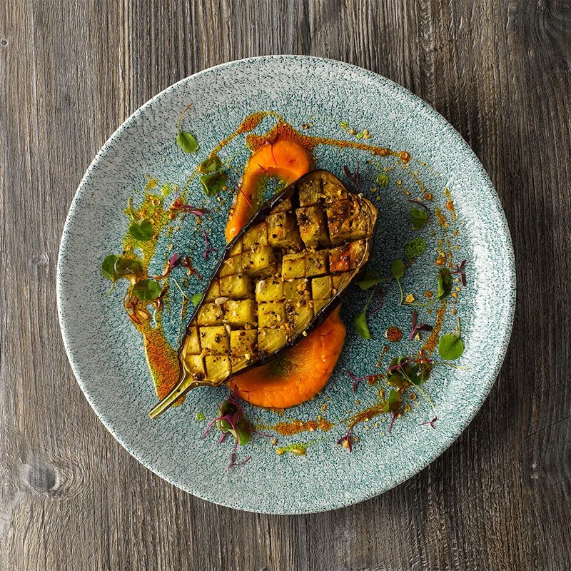 Piatto dessert churchill studio prints raku jade green Churchill Porcellana  in Linee