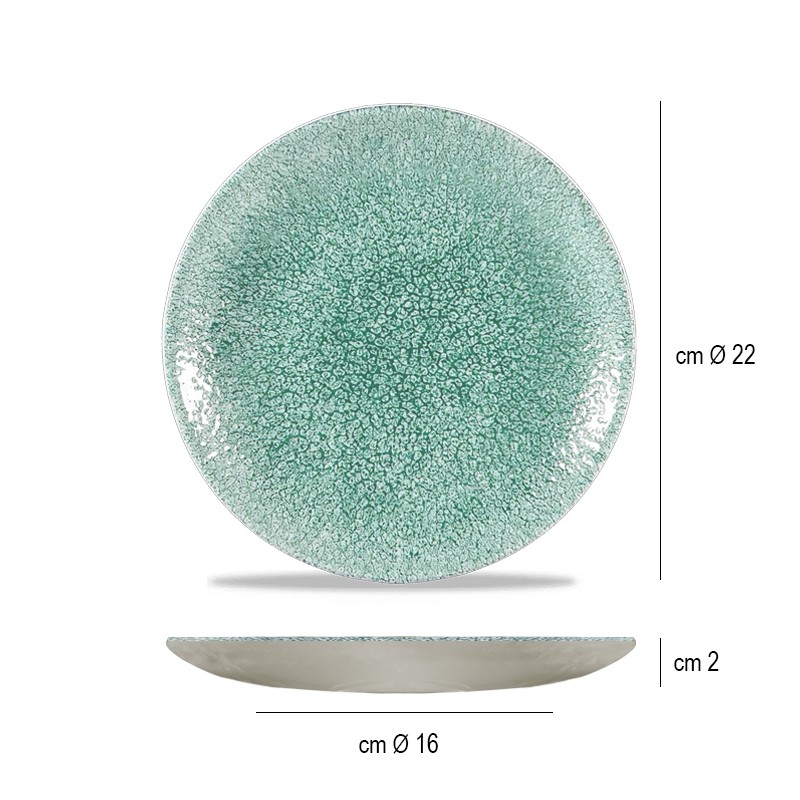 Piatto dessert churchill studio prints raku jade green Churchill Porcellana  in Linee