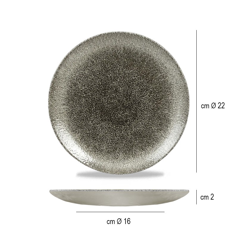 Piatto dessert churchill studio prints raku quartz black Churchill Porcellana  in Piatti colorati