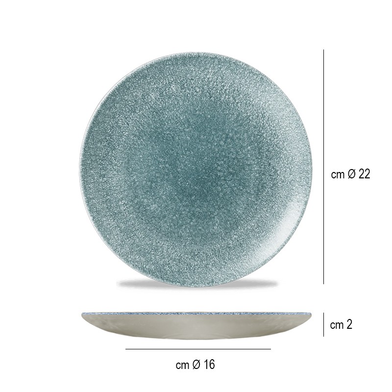 Piatto dessert churchill studio prints raku topaz blue Churchill Porcellana  in Linee