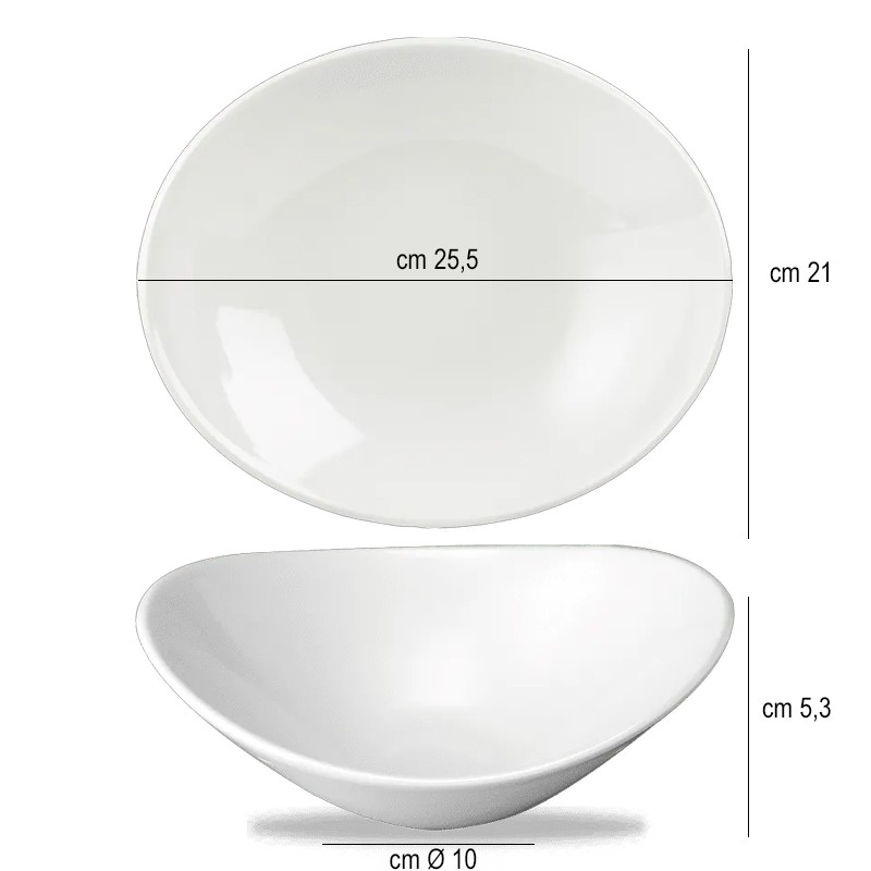 Piatto bowl ovale orbit Churchill Porcellana  in Linee