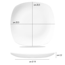 Piatto piano quadrato churchill x squared Churchill Porcellana  in Linee