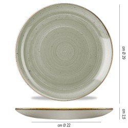 Piatto piano churchill stonecast peppercorn grey Churchill Porcellana  in Linee