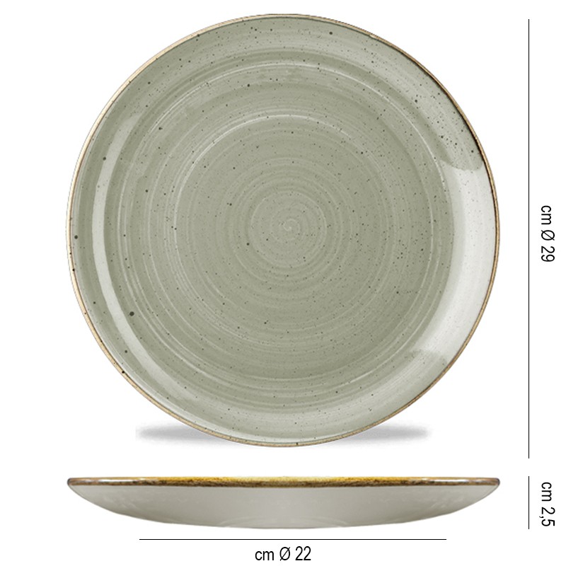 Piatto piano churchill stonecast peppercorn grey Churchill Porcellana  in Linee