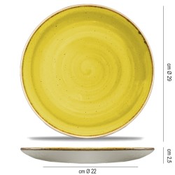 Piatto piano churchill stonecast mustard seed yellow Churchill Porcellana  in Piatti colorati