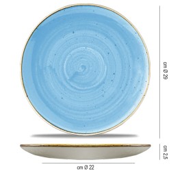Piatto piano churchill stonecast cornflower blue Churchill Porcellana  in Linee