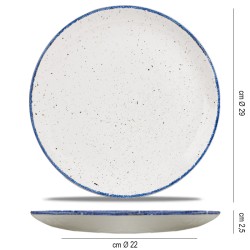 Piatto piano churchill stonecast hints indigo blue Churchill Porcellana  in Piatti colorati